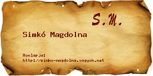 Simkó Magdolna névjegykártya