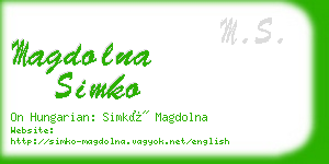 magdolna simko business card